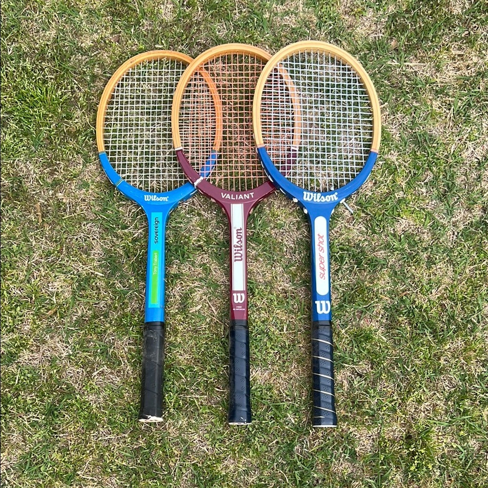 Wilson Valiant Tennis Racket Set - Blue, Red, and Gold